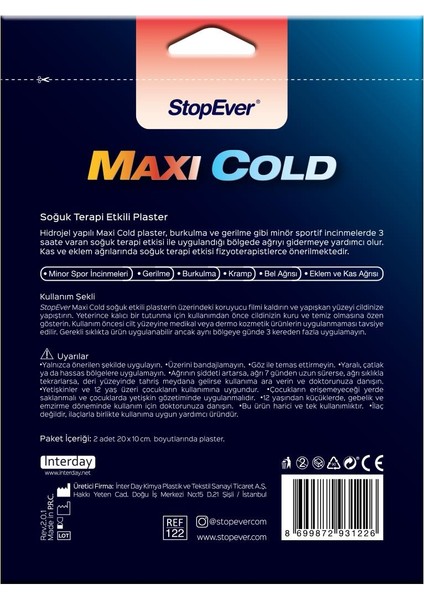 Stopever Maxi Cold Soğuk Terapi 6'lı