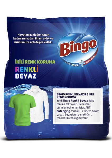 Renkli ve Renkli Beyaz Toz Çamaşır Deterjanı 7 Kg 2’li Av Pkt