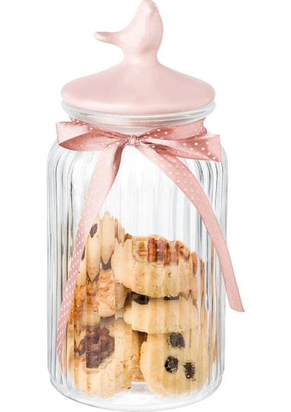 Kuşlu Kavanoz Silindir 1300ML