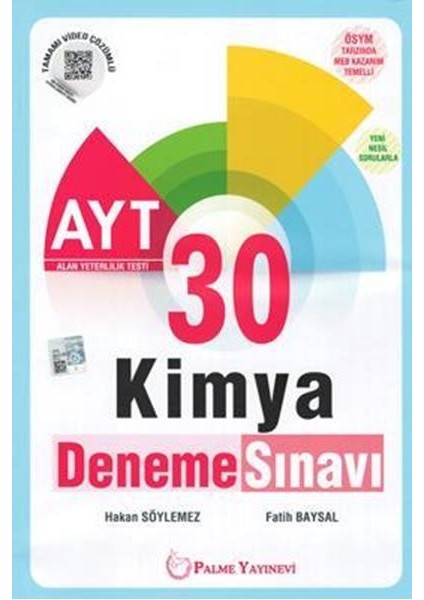 YKS AYT Kimya 30 Deneme Sınavı