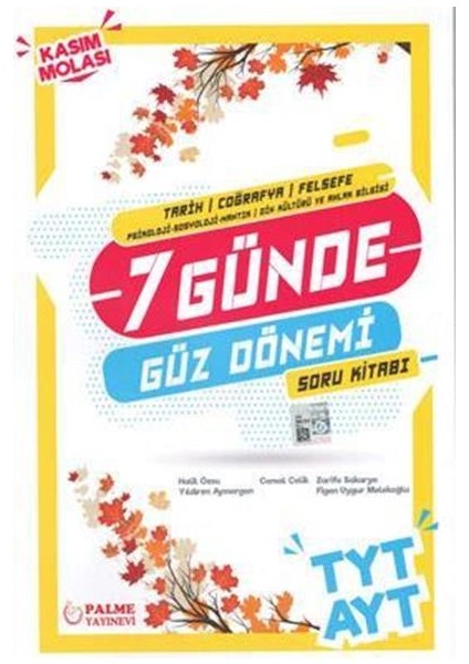 YKS TYT AYT 7 Günde Tarih Coğrafya Felsefe Güz Dönemi Soru Kitabı