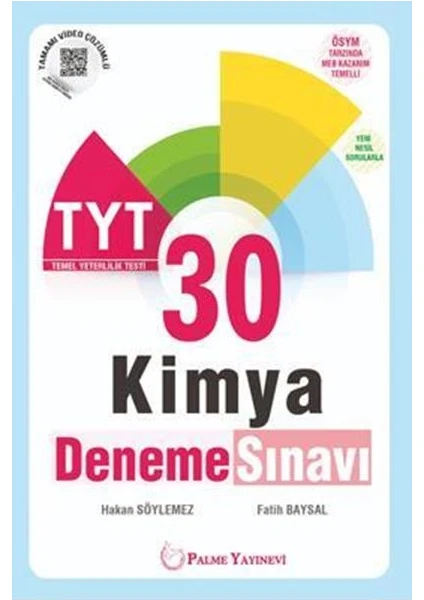 Palme Yayıncılık YKS TYT Kimya 30 Deneme Sınavı