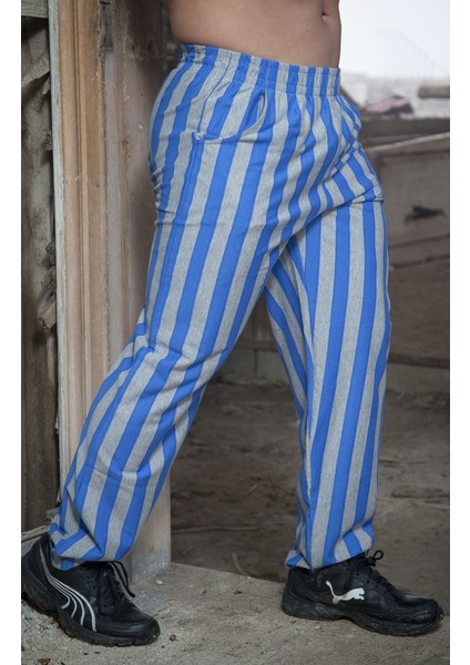Mavi Çizgili Body Pantolon 1012