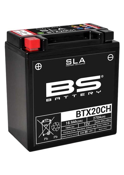 BTX20CH (Sla) Motosiklet Aküsü