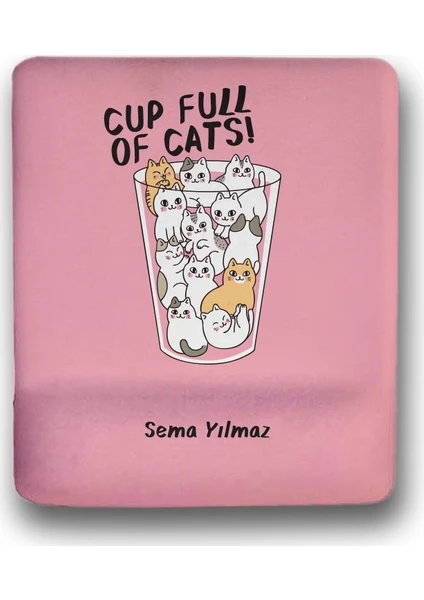 Atölye Çizgi Cup Full Of Cat Kişiye Özel Mouse Pad