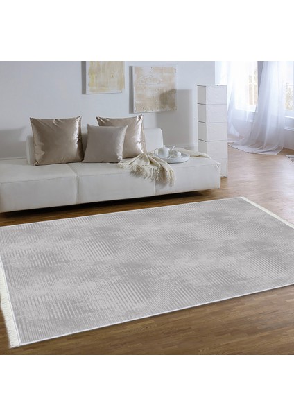 Dekoratif Saçaklı Klasik Desen Deri Kaymaz Taban Dijital Baskı Halı FM-2070 80 x 140 cm