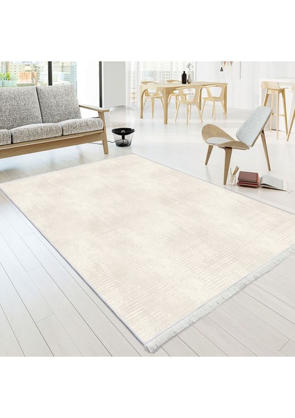 Dekoratif Saçaklı Klasik Desen Deri Kaymaz Taban Dijital Baskı Halı FM-2073 80 x 200 cm