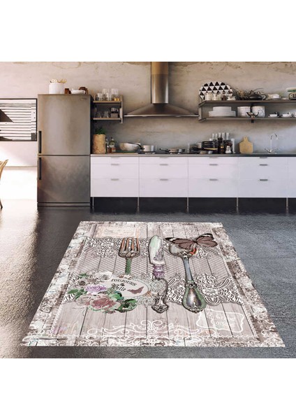 Deri Kaymaz Taban Dijital Baskı Modern Mutfak Halısı 751 100 x 140 cm