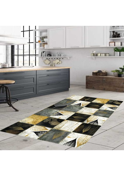Deri Kaymaz Taban Dijital Baskı Modern Mutfak Halısı 772 100 x 140 cm