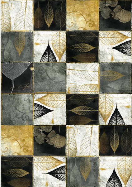 Deri Kaymaz Taban Dijital Baskı Modern Mutfak Halısı 772 100 x 140 cm