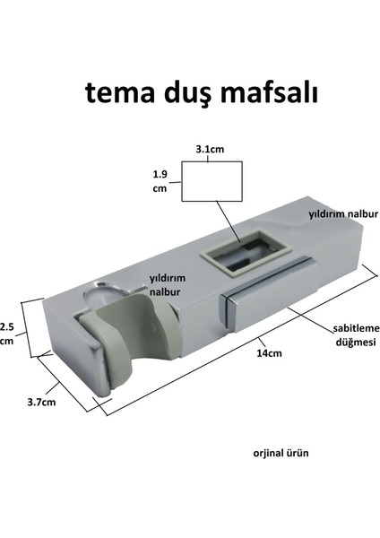 Duş Mafsalı Fiskiye Oturağı Banyo Duş Seti Kare Model