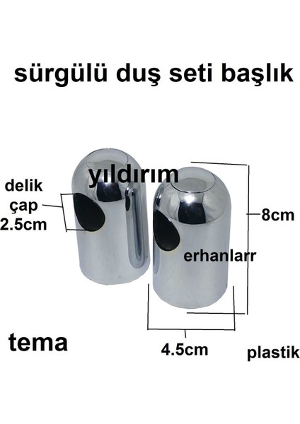 Sürgülü Duş Seti Başlık Banyo Bataryası Sürgü Başlık