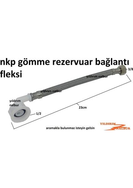 Gömme Rezervuar Bağlantı Fleksi Plastik Kafa 1/2 Spral Bağlantı Hortumu