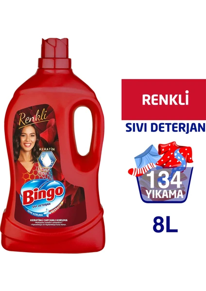 Renkli Sıvı Bakım Çamaşır Deterjanı 4 lt 2'li