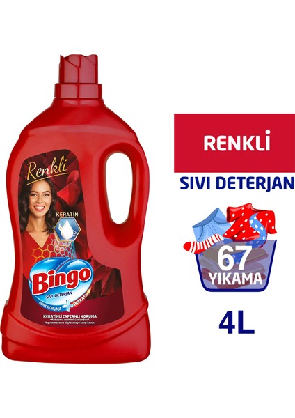 Renkli Sıvı Bakım Çamaşır Deterjanı 4 L