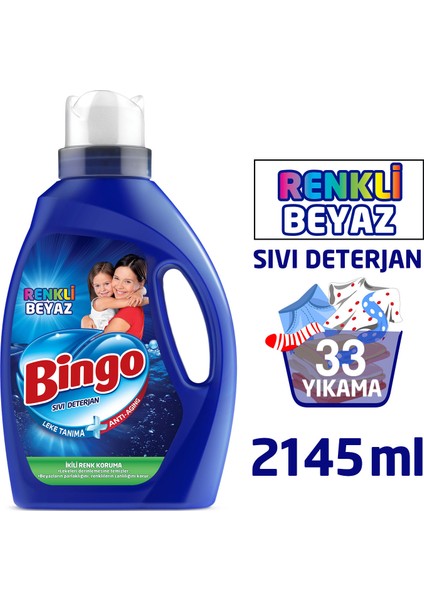 Renkli Beyaz Sıvı Çamaşır Deterjanı 2145 ml