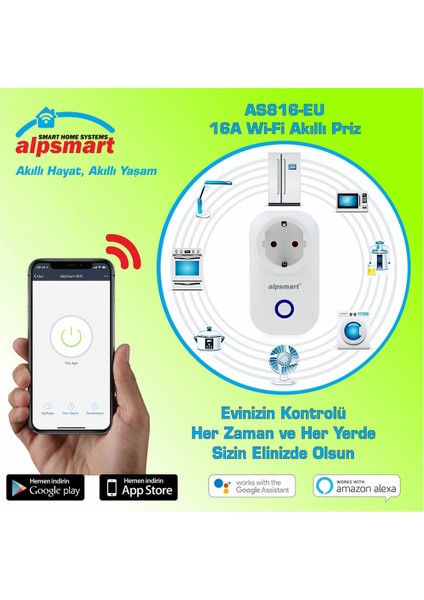 Akıllı Wifi Priz - Zaman Ayarlı 16A