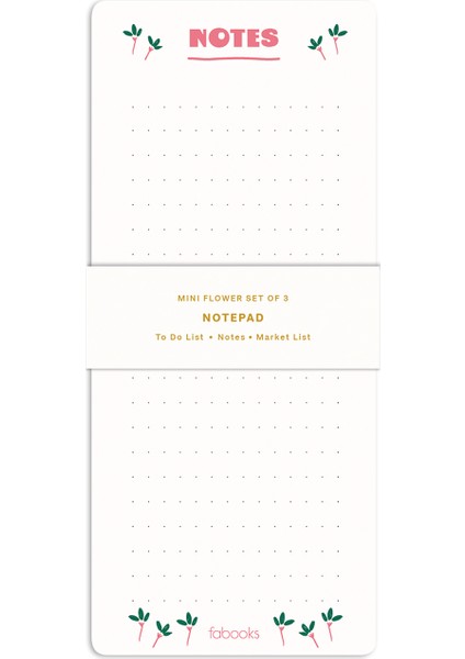 Mini Çiçekli Bloknot Seti- To-Do List, Market List & Notes 3’lü