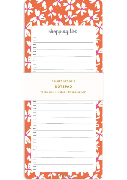Papatya Bloknot Seti- To-Do List, Shopping List & Notes 3’lü