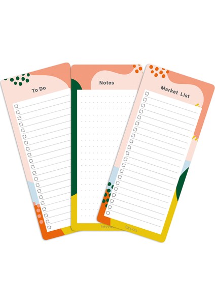 Geometrik Bloknot Seti- To-Do, Market List & Notes 3’lü