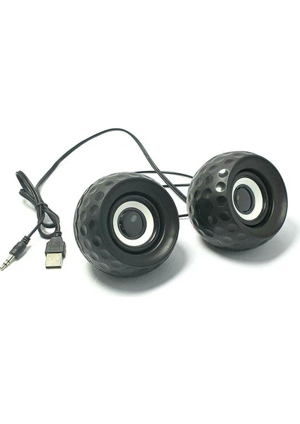 1+1 USB Mini Speaker Siyah