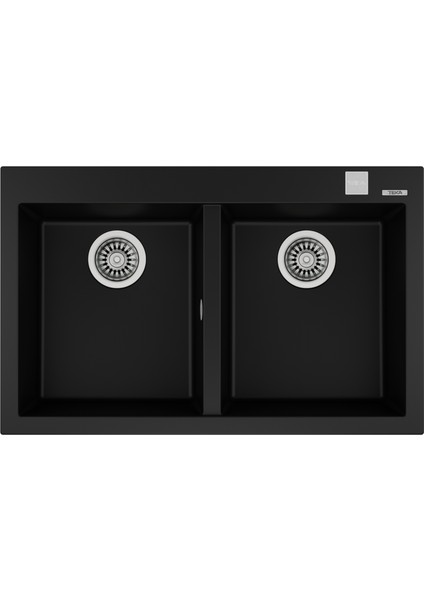 FORSQUARE 790 TG BLACK Ankastre Kumanda Sifonlu Granit Eviye Siyah 79 cm 115260014