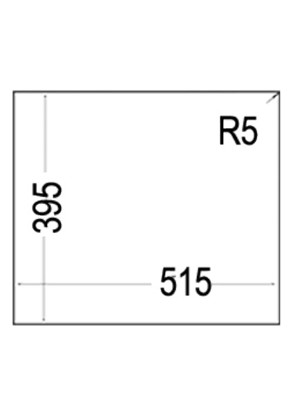 SQUARE 560 TG ARTIC WHITE Tezgahaltı Granit Eviye Beyaz 56 cm 115260033