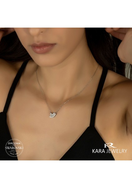 Swarovskı 925 Ayar Gümüş Kuş Temalı Kolye fiyatları