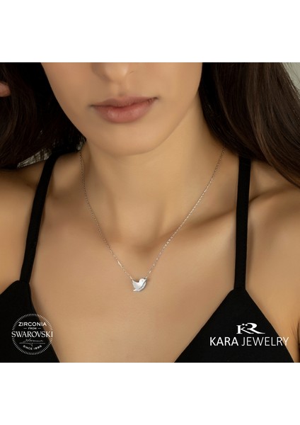 Swarovskı 925 Ayar Gümüş Kuş Temalı Kolye fiyatları