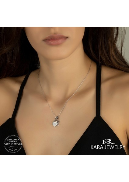 Swarovskı 925 Ayar Gümüş Anahtar Kilit Kolye fiyatları