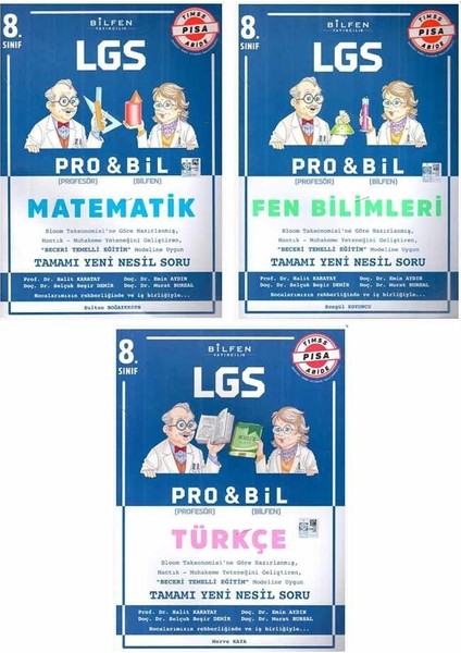 8. Sınıf Probil ( Fen - Türkçe - Matematik ) Yeni Nesil Soru Bankaları 3'lü