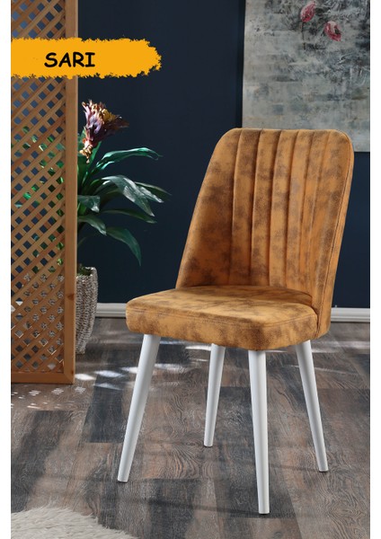 Polo Sandalye Beyaz Ahşap Ayaklı