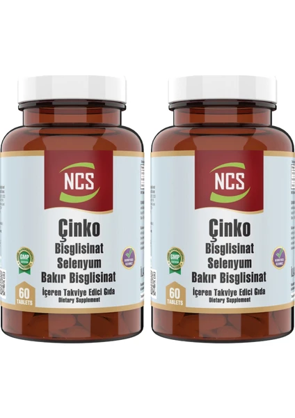 Çinko Bisglisinat & Bakır Selenium Zinc 2 x 60 Tablet