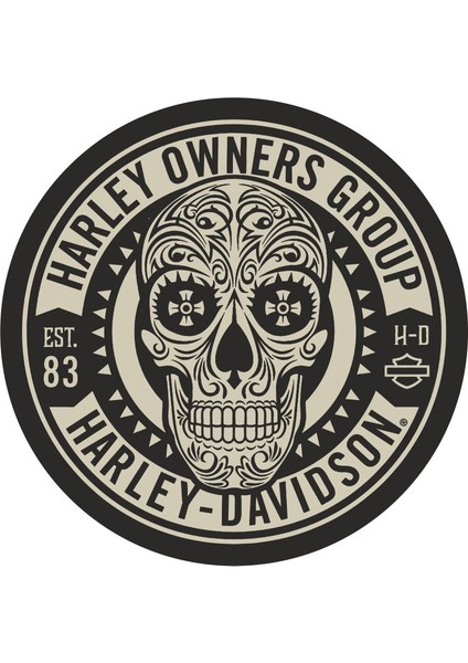 Hog Harley Kuru Kafa Kurukafa Sticker 00303 4 x 4 cm