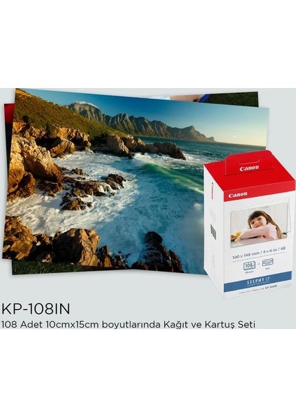 KP-108IN Kağıt ve Kartuş Mürekkep Set Selphy Cp Serisi