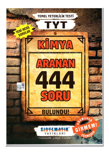 Sistematik Yayınları TYT Kimya Aranan 444 Soru Bulundu Soru Bankası