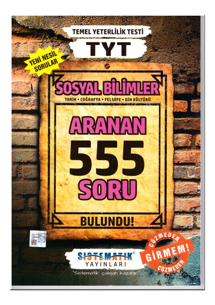 Sistematik Yayınları TYT Sosyal Bilimler Aranan 444 Soru Bulundu Soru Bankası