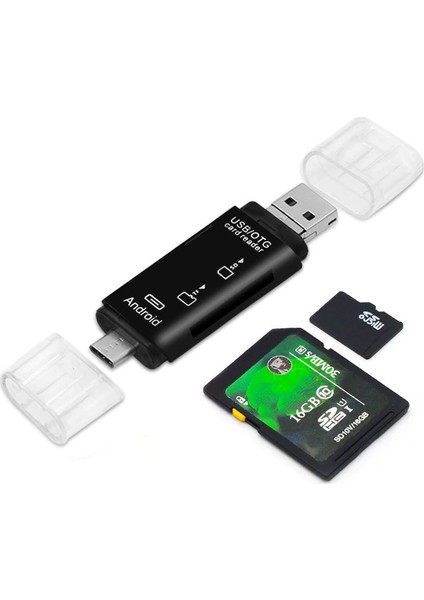 Otg Type C & Micro USB & USB 3in1 Kart Okuyucu Usb2.0