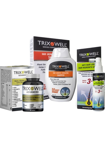 Trıxowell Şampuan Serum ve Vitamin 3'lü Set