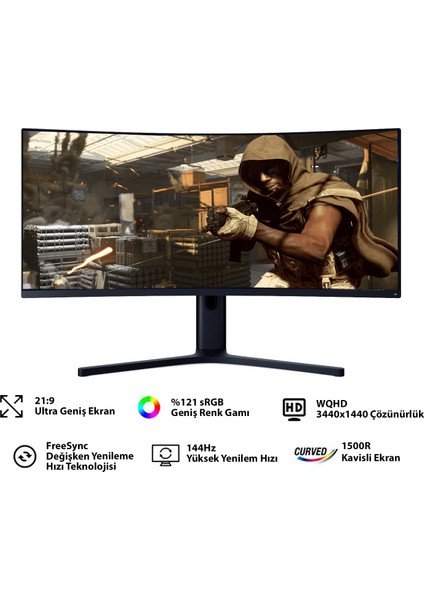 Mi Curved BHR4269GL 34" 144Hz 4ms (HDMI+Display) FreeSync WQHD Led Monitör