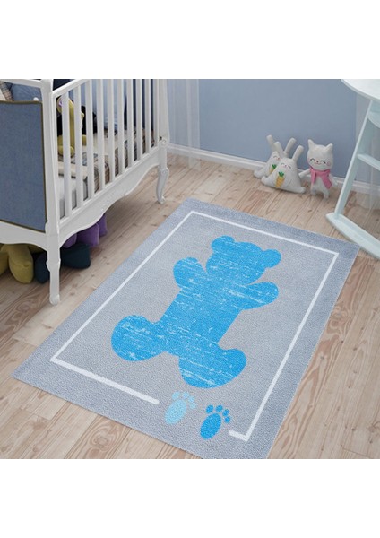 Dijital Baskı Yeni Model Deri Taban Halı 80 x 140 cm B-410
