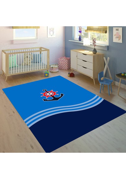 Dijital Baskı Yeni Model Deri Taban Halı 80 x 140 cm B-418