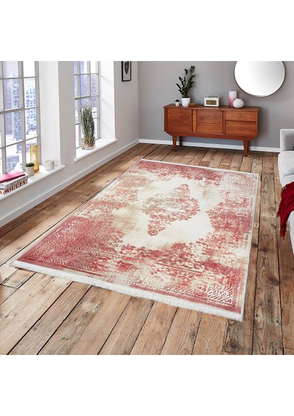 Bambu Serisi Yeni Model Dokuma Taban Saçaklı Dekoratif Halı 100 x 140 cm BAMBU-1013