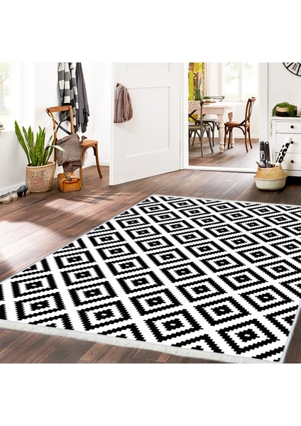 Dokuma Taban Yeni Model Dekoratif Saçaklı Halı 80 x 140 cm K-149