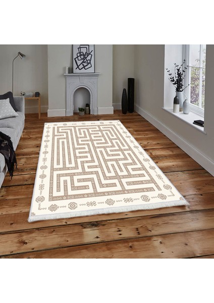 Dokuma Taban Yeni Model Dekoratif Saçaklı Halı 140 x 200 cm K-261