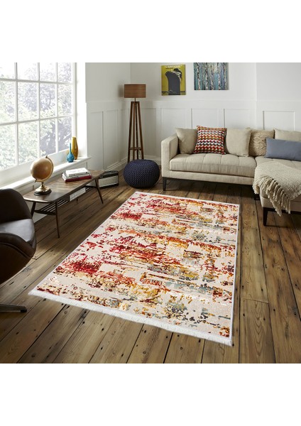 Dokuma Taban Yeni Model Dekoratif Saçaklı Halı 140 x 200 cm K-264