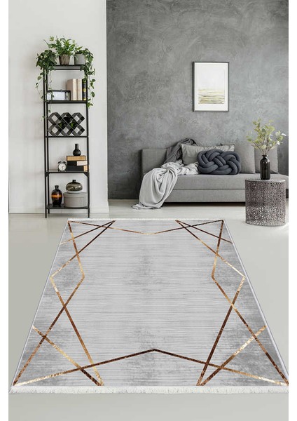 Dokuma Taban Yeni Model Dekoratif Saçaklı Halı 80 x 140 cm MS-0014