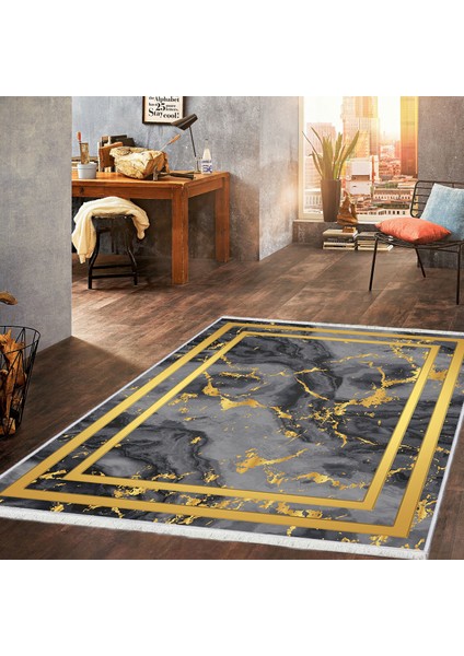 Dokuma Taban Yeni Model Dekoratif Saçaklı Halı 80 x 140 cm MS-0016