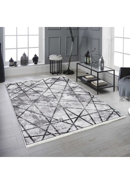 Dokuma Taban Yeni Model Dekoratif Saçaklı Halı 80 x 140 cm MS-0033