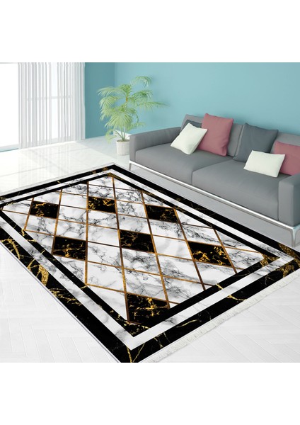 Dokuma Taban Yeni Model Dekoratif Saçaklı Halı 80 x 140 cm MS-0036